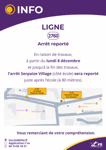Affiche info arret bus