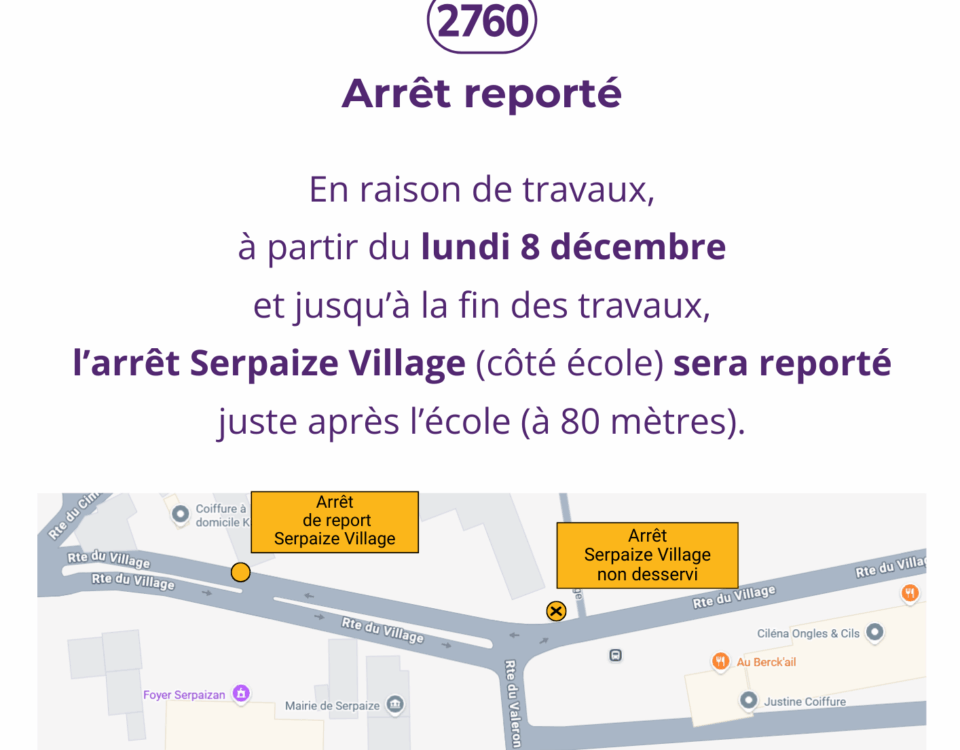 Affiche info arret bus