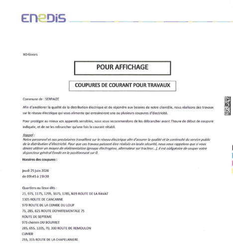 COUPURE COURANT 25.06.26